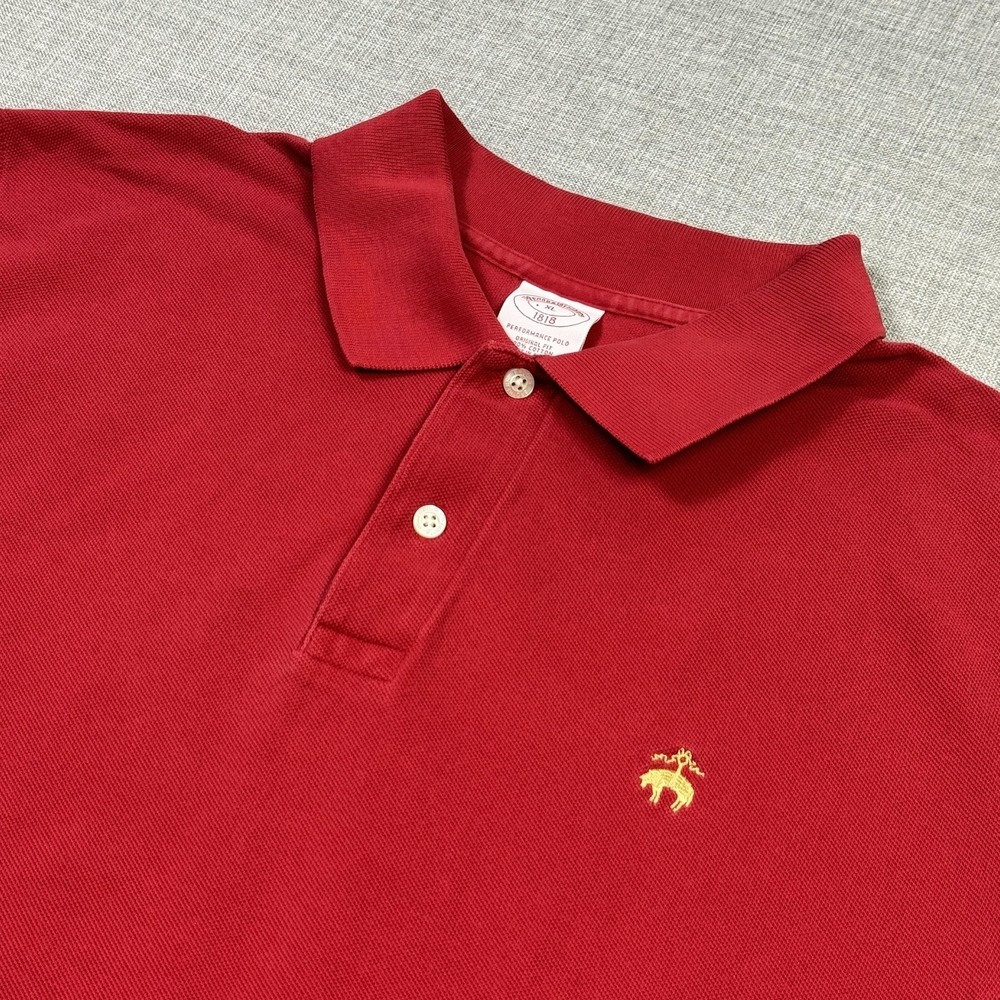 Brooks Brothers Polo Shirt Mens XL Red Performance Polo 100% Cotton Collared